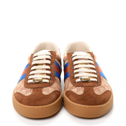 Gucci GG Monogram Suede Web Mens G74 Sneakers 8 Beige Ruggine Cuir 2 of 11