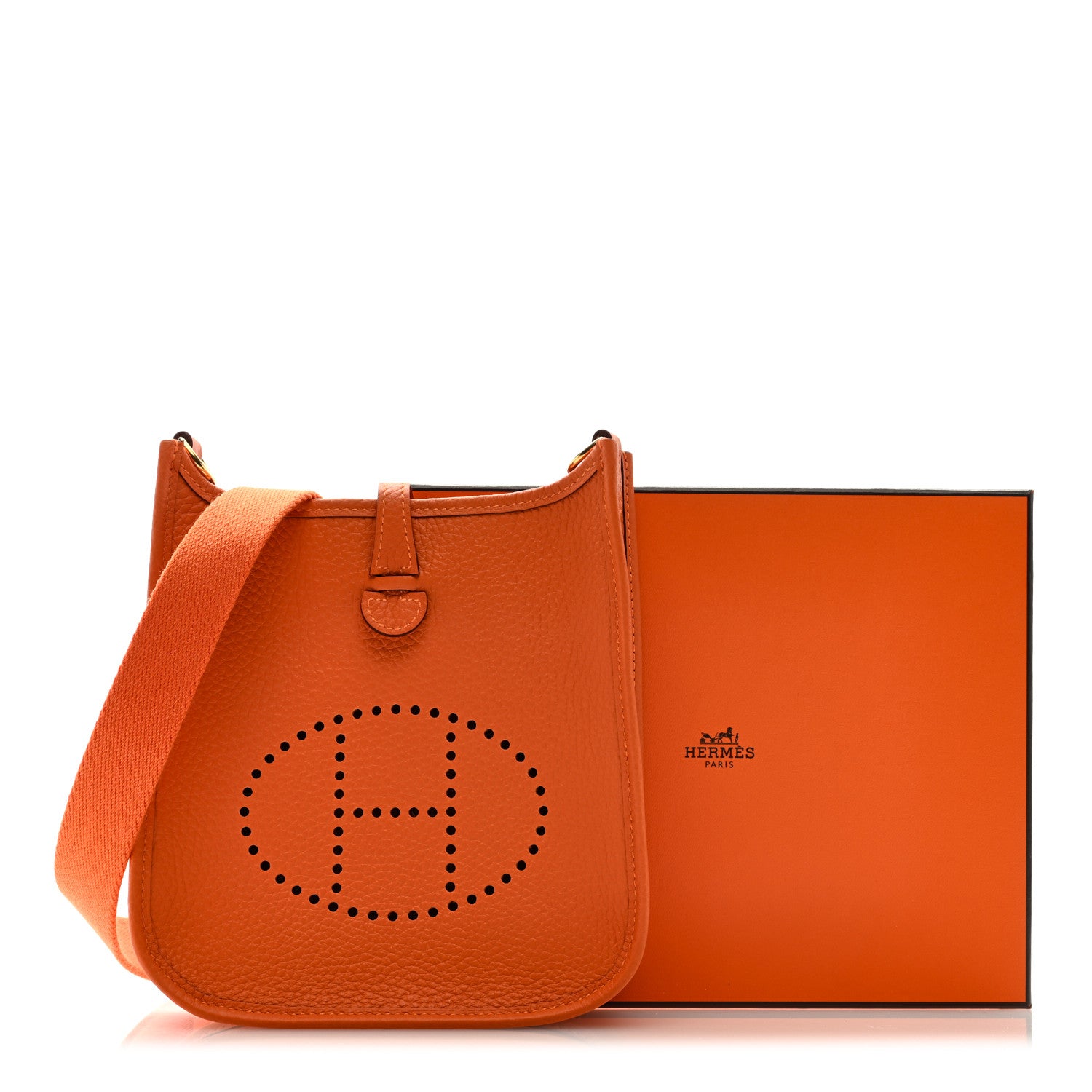 Hermes Taurillon Clemence Evelyne TPM Orange 9 of 9