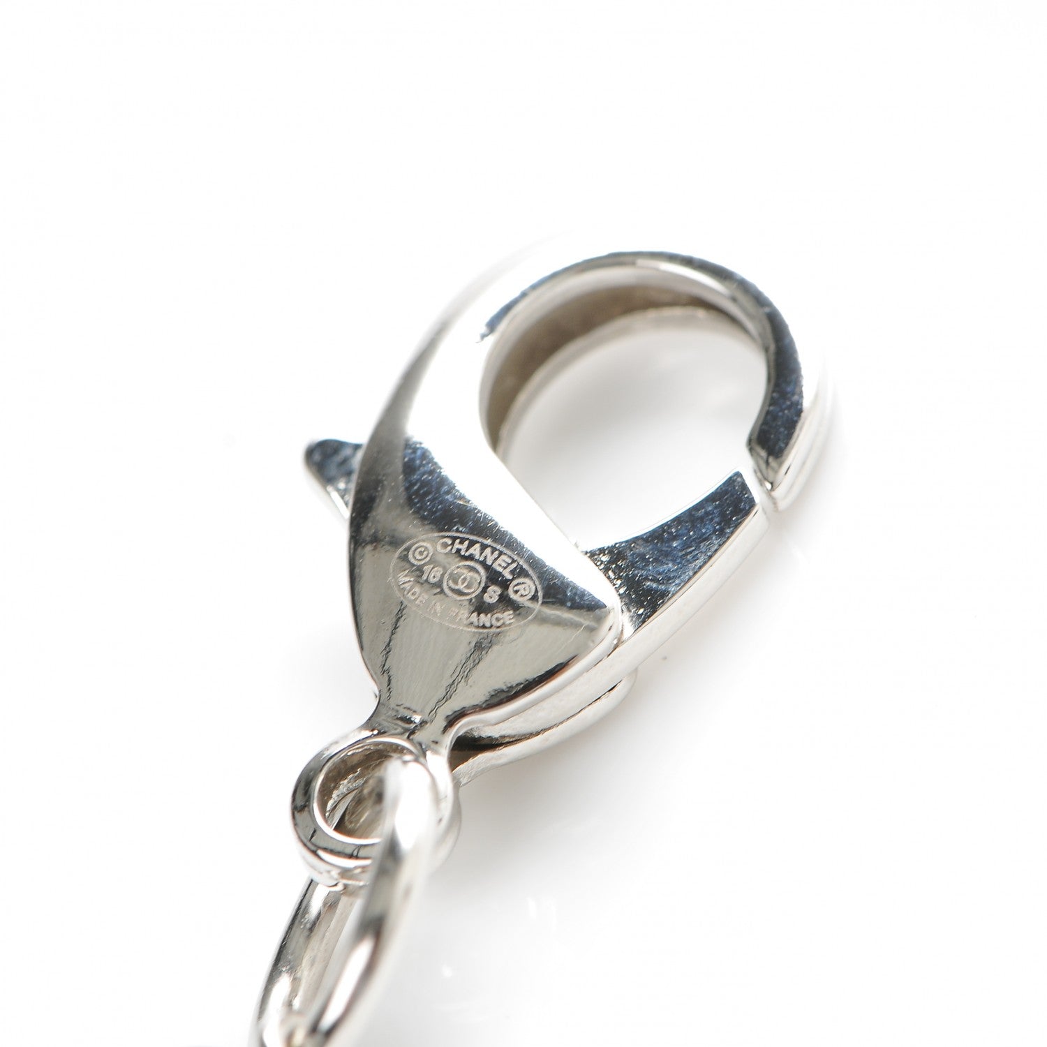 Chanel Resin Pearl CC Airplane Keychain Black White 3 of 3