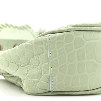 Balenciaga Extra Supple Calfskin Crocodile Embossed Le Cagole Shoulder Bag XS Light Green 11 of 11