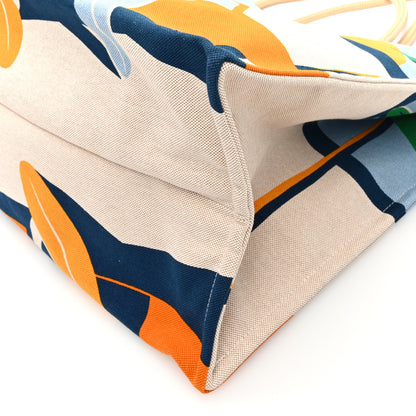 Hermes Canvas Apres la Vague Beach Bag Orange Bleu 9 of 10