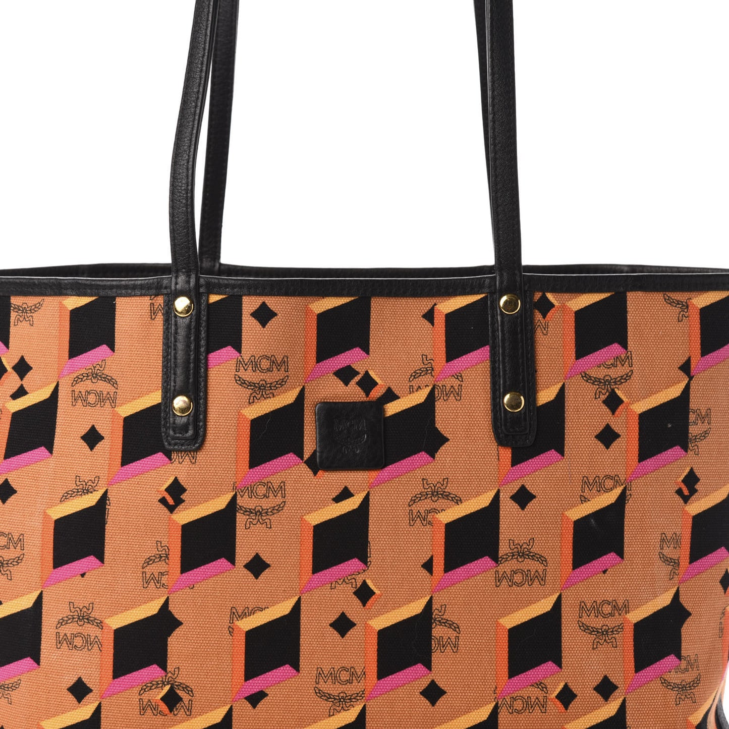 Visetos Medium Project Reversible Shopper Tote Cognac