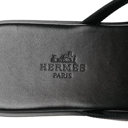 Hermes Calfskin Miss Sandals 39 Black 9 of 11