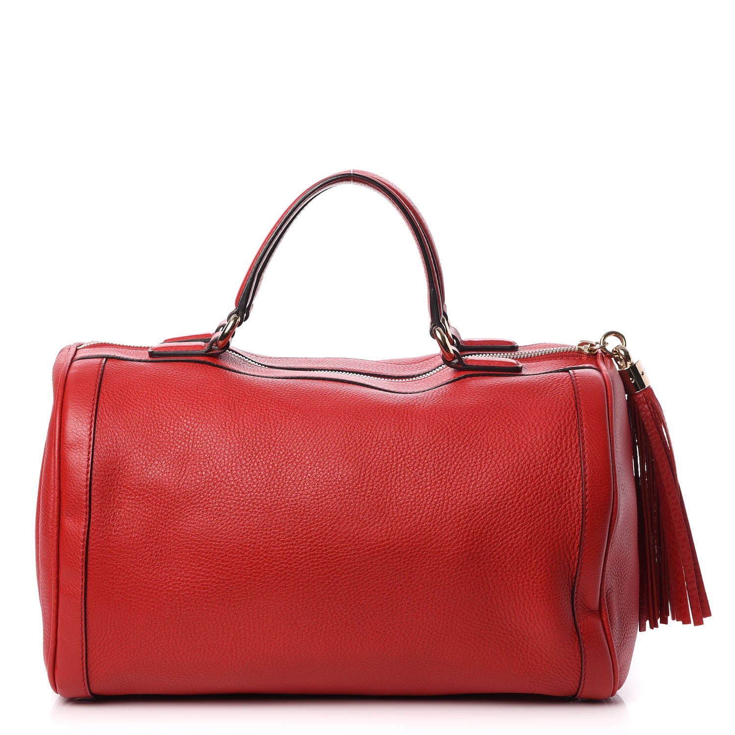 Gucci Pebbled Calfskin Medium Soho Boston Red 1 of 11
