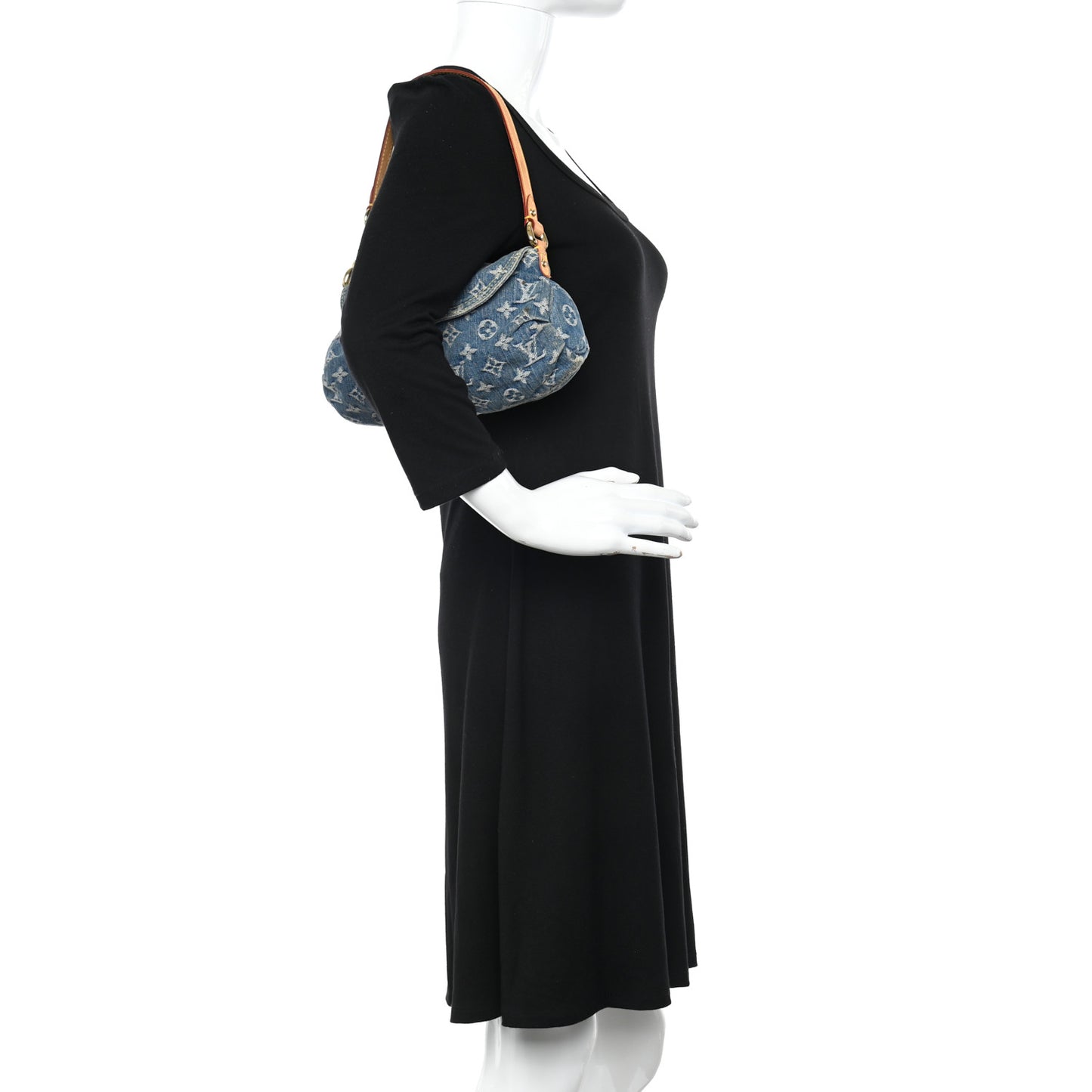 Monogram Denim Mini Pleaty Blue