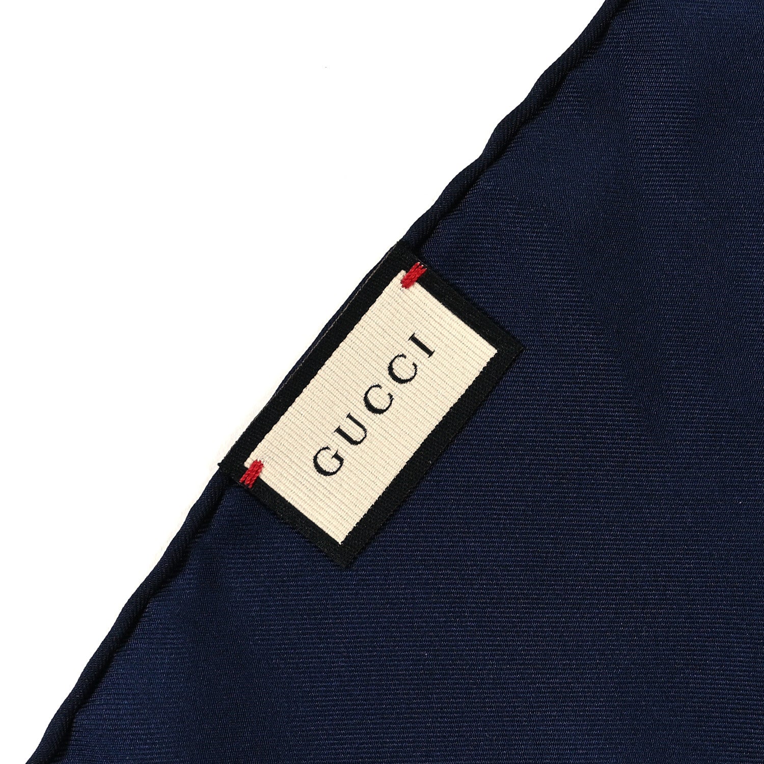 Gucci Silk Interlocking Stripe Scarf Red Navy 3 of 3