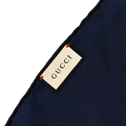 Gucci Silk Interlocking Stripe Scarf Red Navy 3 of 3