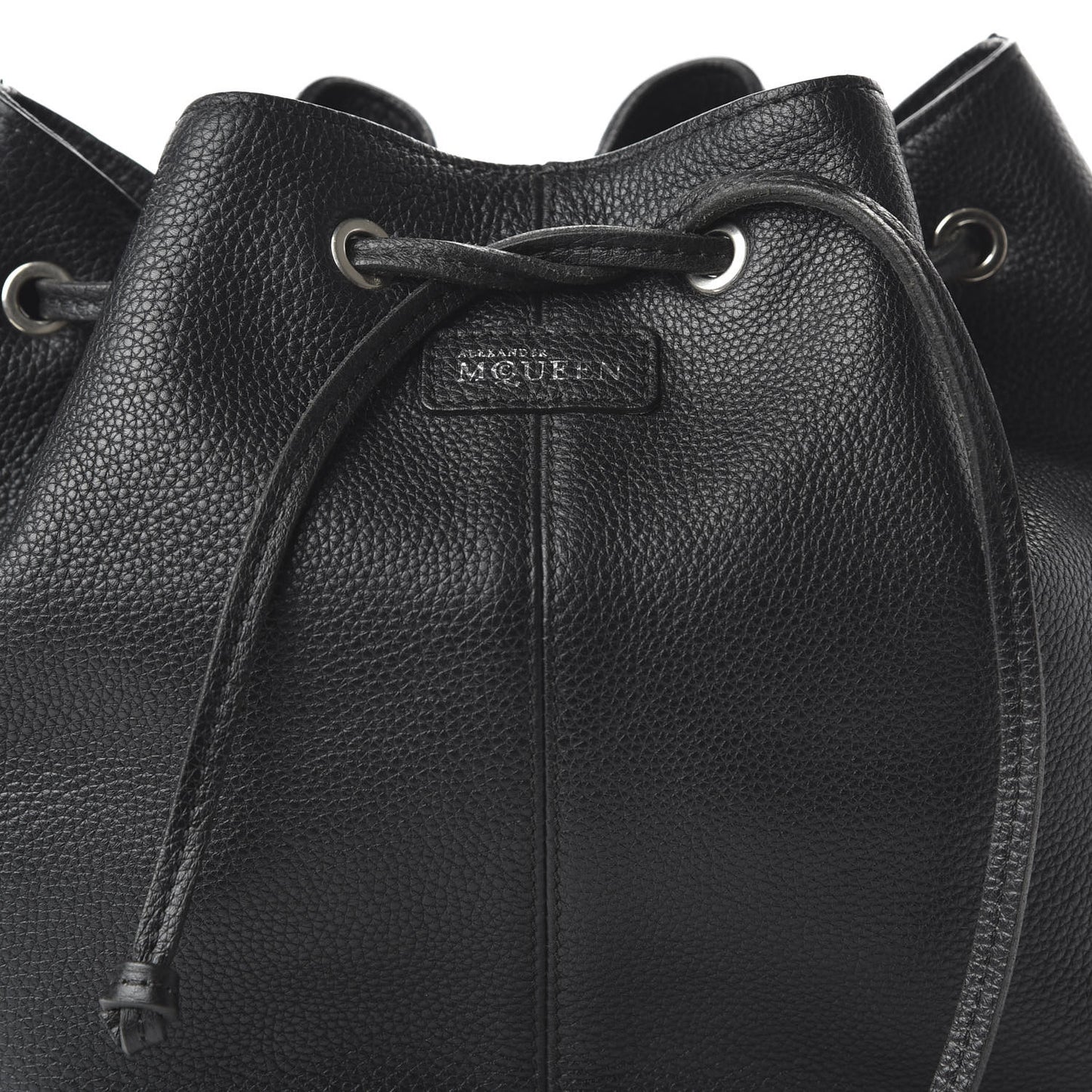 Calfskin Padlock Skull Bucket Bag Black