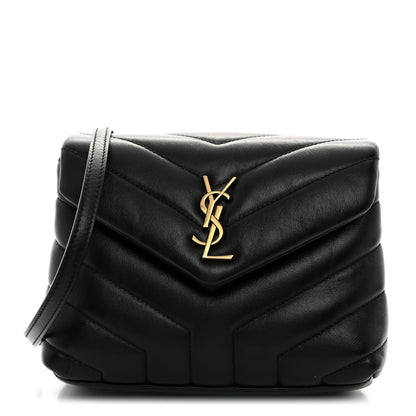 Saint Laurent Calfskin Y Quilted Monogram Toy Loulou Crossbody Bag Black 1 of 10