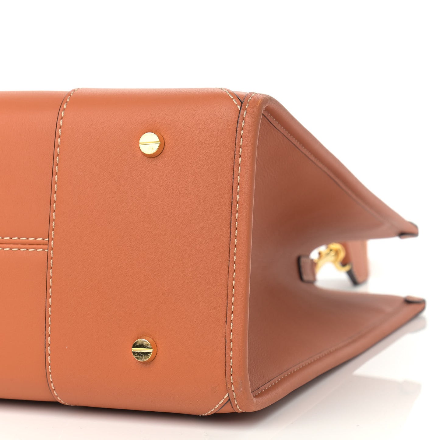 Calfskin Logo Large Tote Cognac