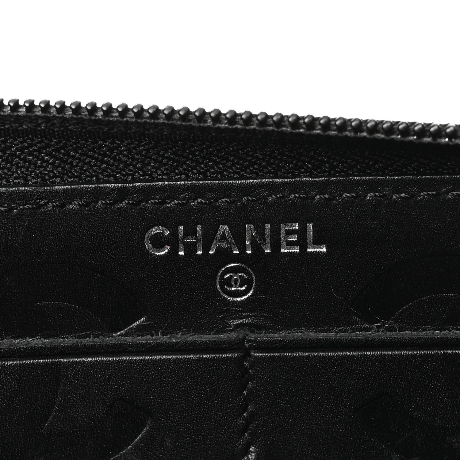 Chanel Calfskin Quilted Cambon Large Gusset Zip Around Wallet Black 6 of 9