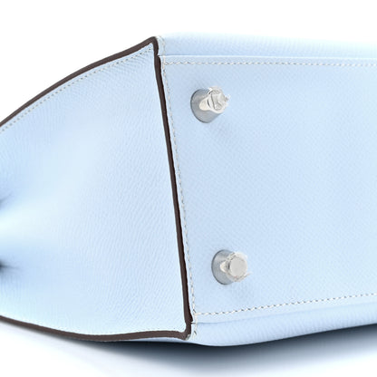 Hermes Epsom Tri-Color Kelly Sellier 25 Bleu Brume Vert Jade Gold 9 of 16