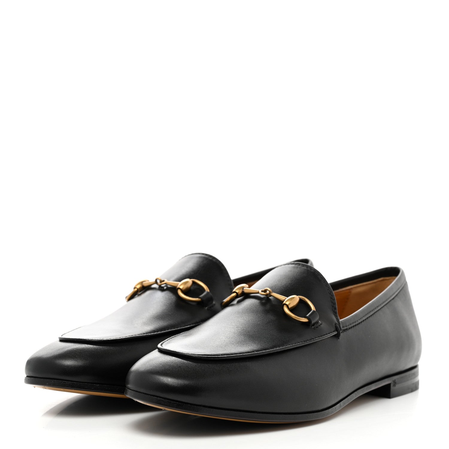 Gucci Calfskin Womens Jordaan Loafers 37.5 Black 3 of 8