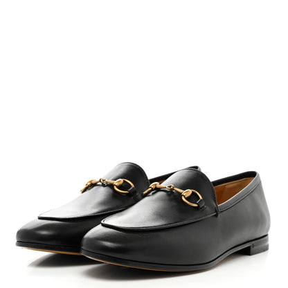 Gucci Calfskin Womens Jordaan Loafers 37.5 Black 3 of 8