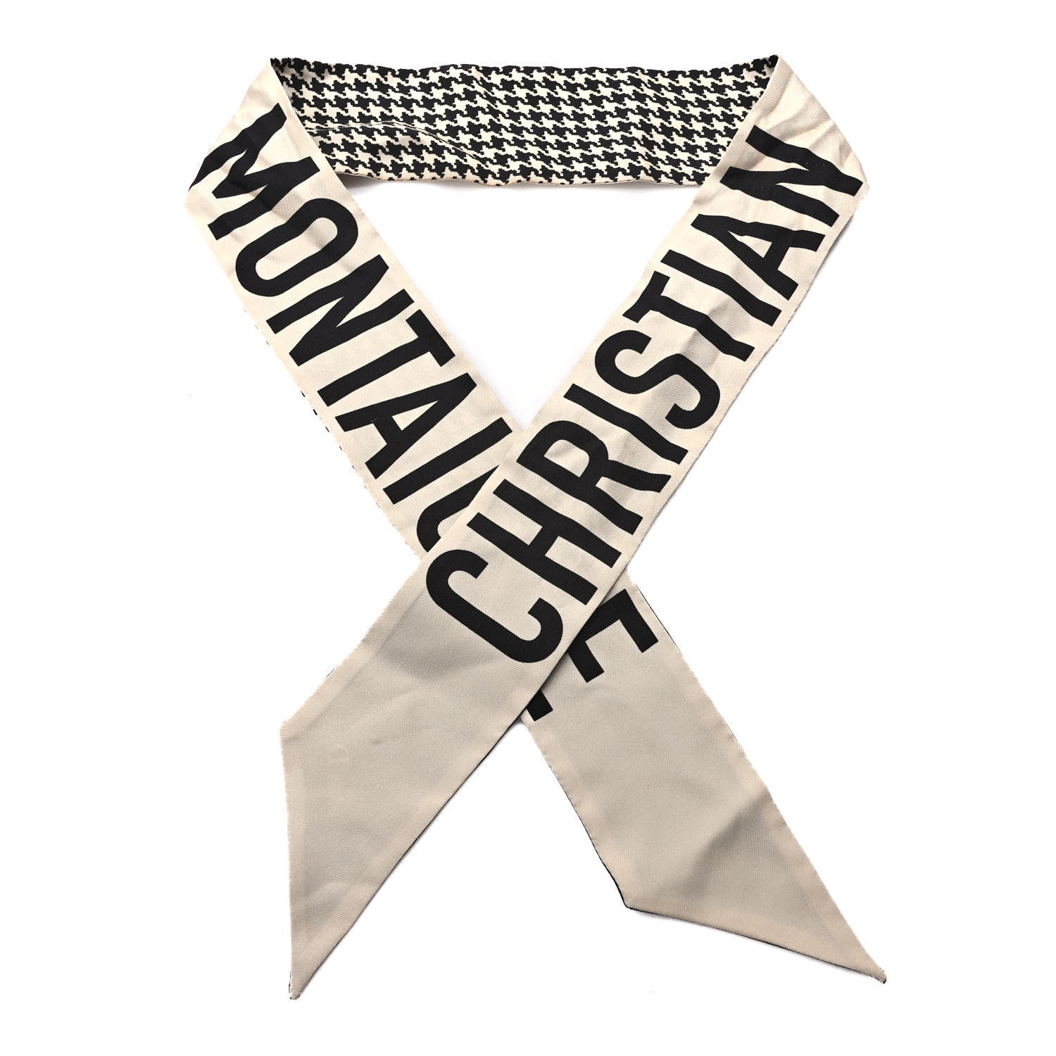 Christian Dior Silk 30 Montaigne Mitzah Scarf Black White 1 of 3