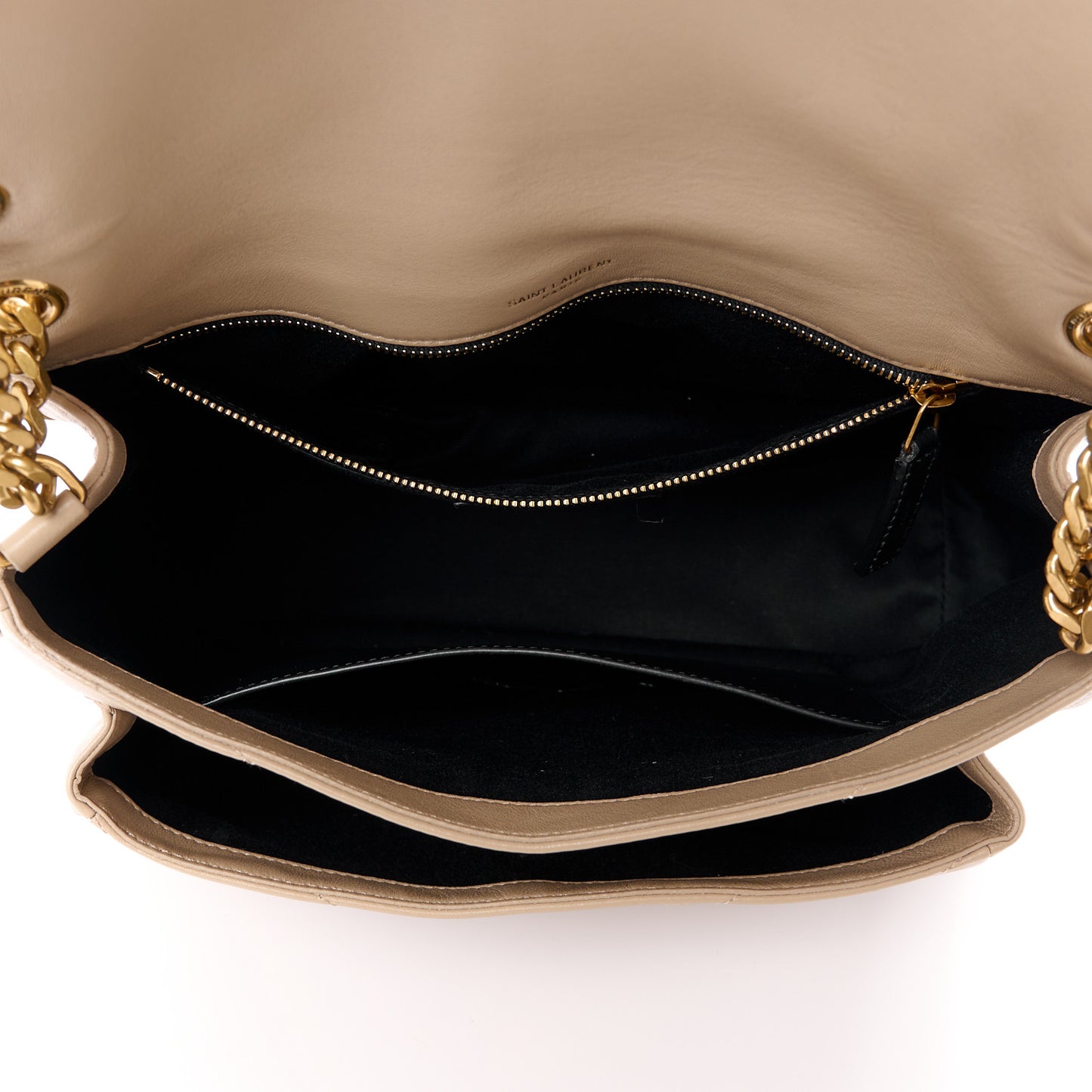 Lambskin Matelasse Monogram Medium Niki Chain Satchel Dark Beige