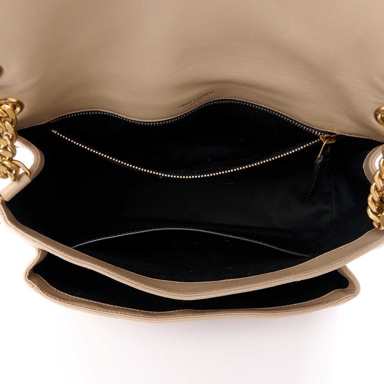 Saint Laurent Lambskin Matelasse Monogram Medium Niki Chain Satchel Dark Beige 5 of 11