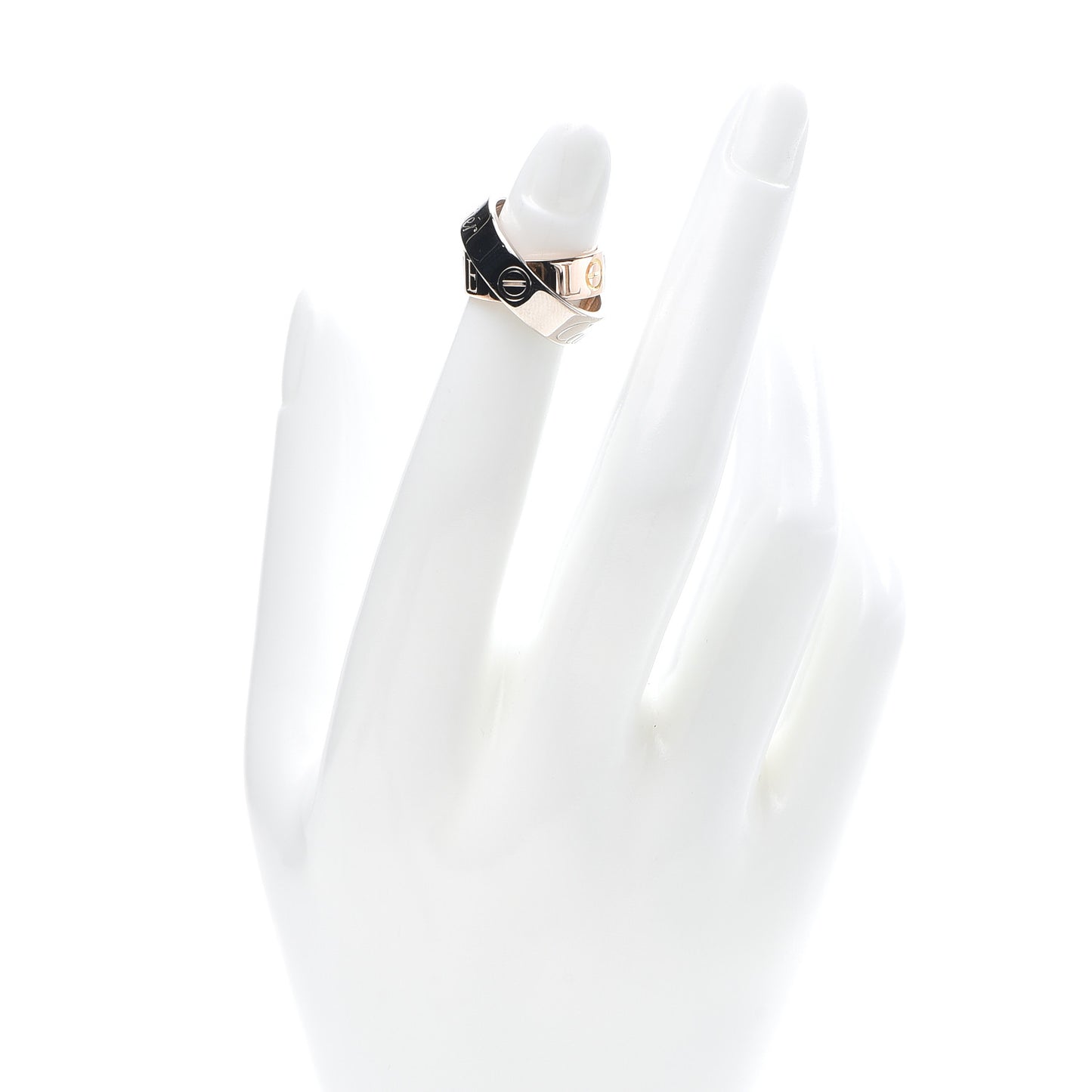 18K White Pink Gold 5.5mm Astro LOVE Ring 48 4.5