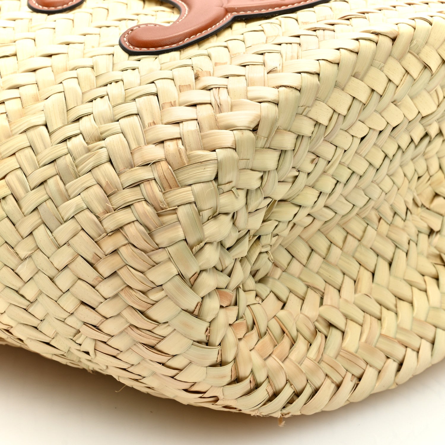 Celine Raffia Calfskin Triomphe Teen Panier Tan 7 of 8