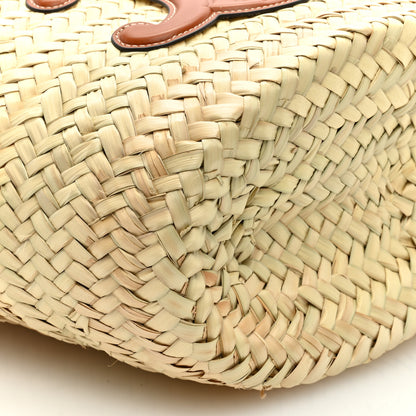 Celine Raffia Calfskin Triomphe Teen Panier Tan 7 of 8