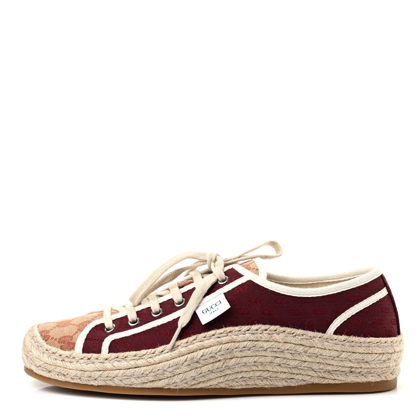 Jacquard Mini GG Monogram Mens Espadrille Sneakers 9 Burgundy Brick Red