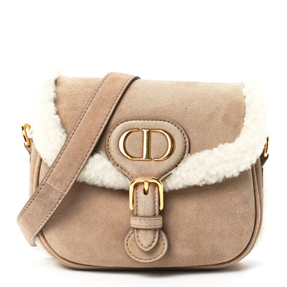 Christian Dior Suede Shearling Medium Bobby Flap Beige 1 of 10