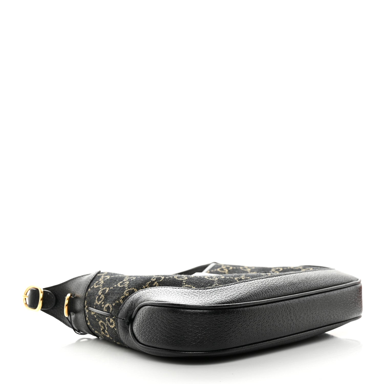 Gucci Jacquard Denim GG Monogram Small Jackie 1961 Hobo Black Ivory 4 of 11