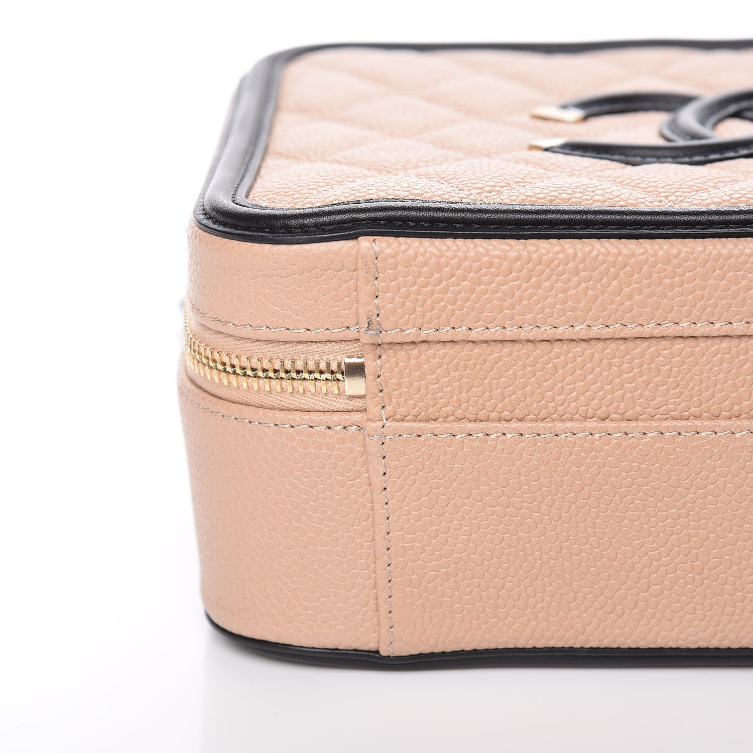 Chanel Caviar Quilted Medium CC Filigree Vanity Case Beige Black 10 of 13