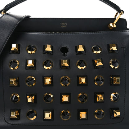 Fendi Vitello Baltico Studded Dotcom Satchel Black 8 of 10