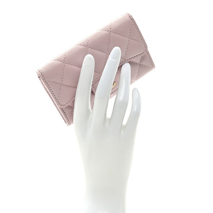 Chanel Caviar Quilted Flap Card Holder Wallet Light Pink 2 of 7