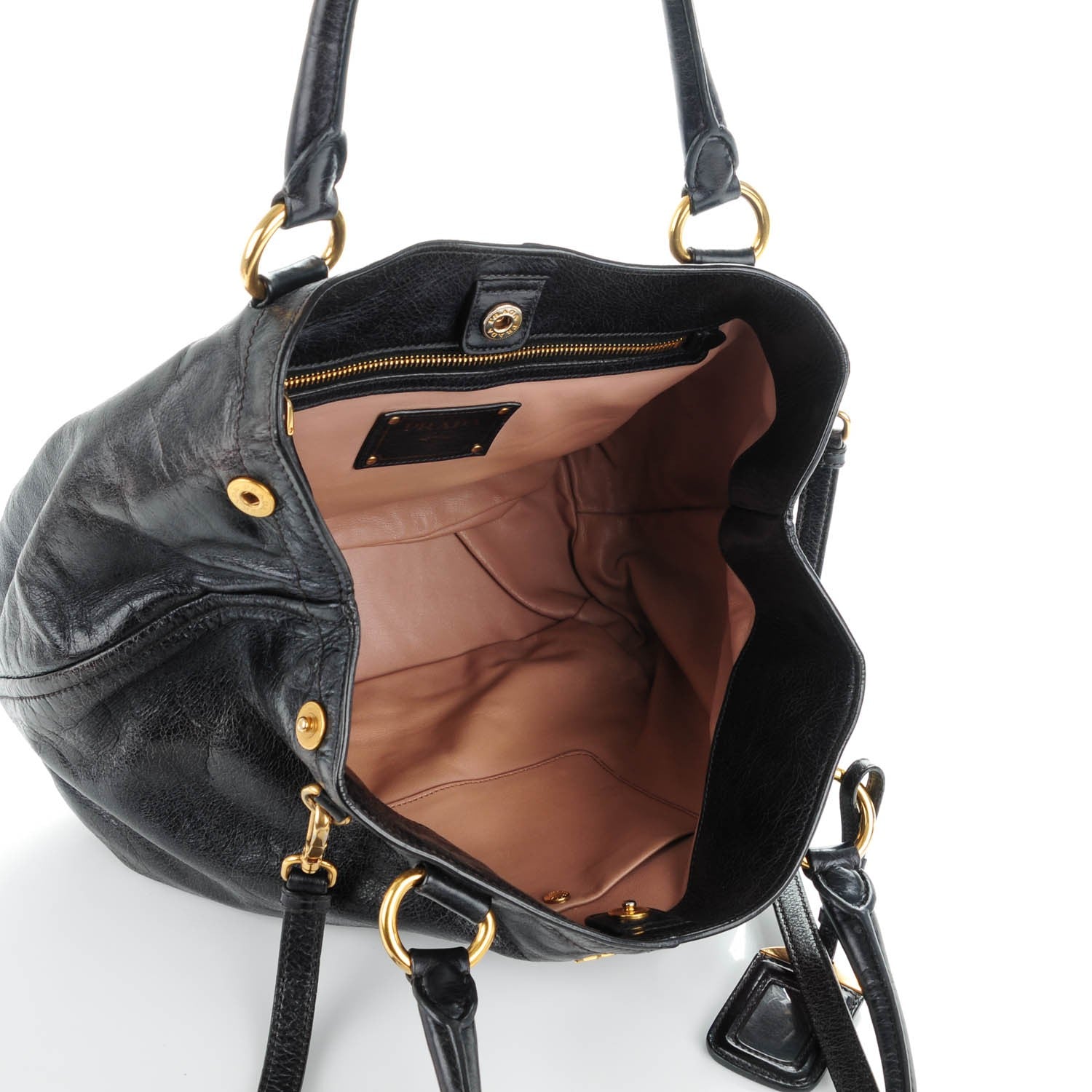Prada Vitello Shine Shoulder Bag Zaffiro 5 of 8