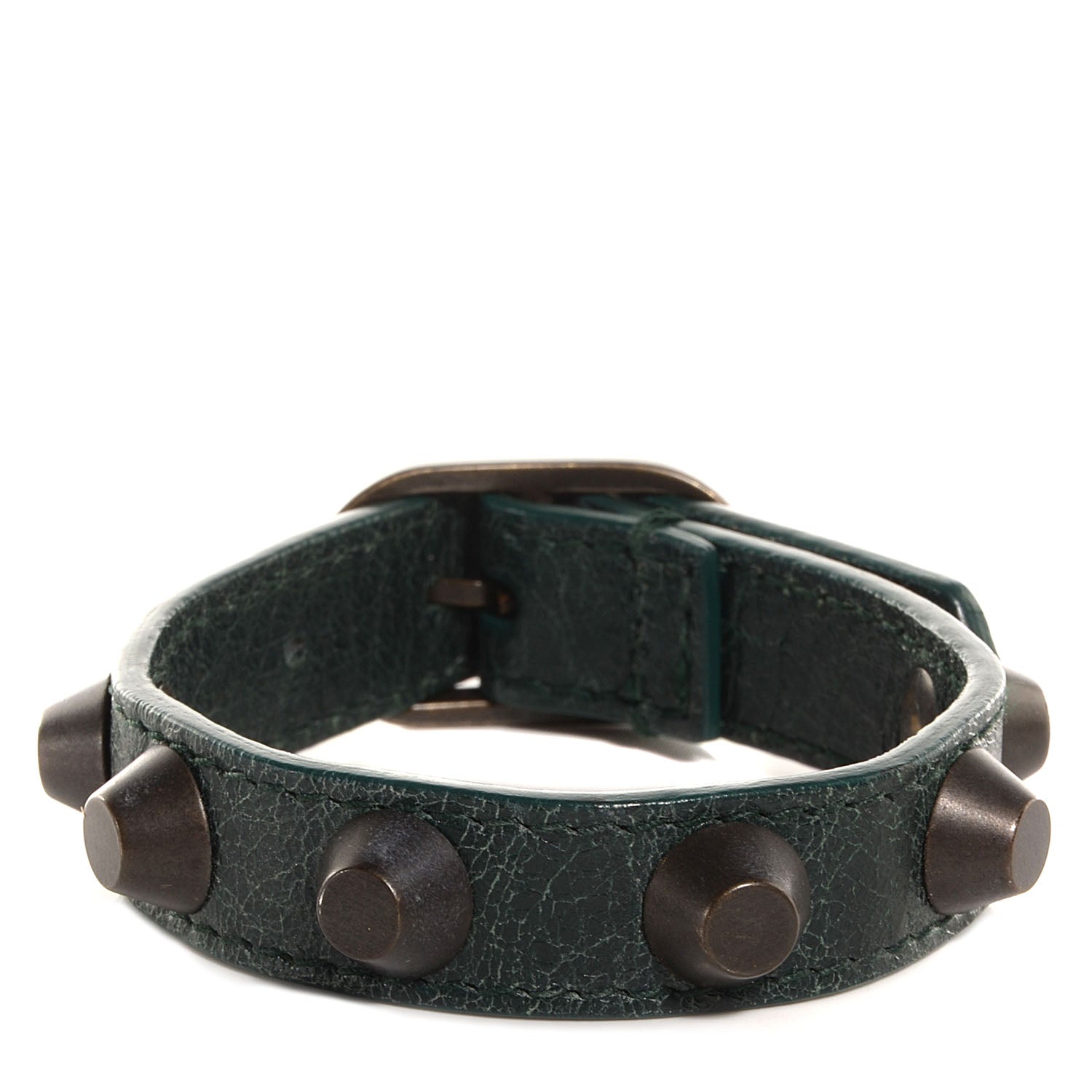 Balenciaga Agneau Arena Classic Hardware All Stud Bracelet Size Medium Poker Fonce 1 of 8