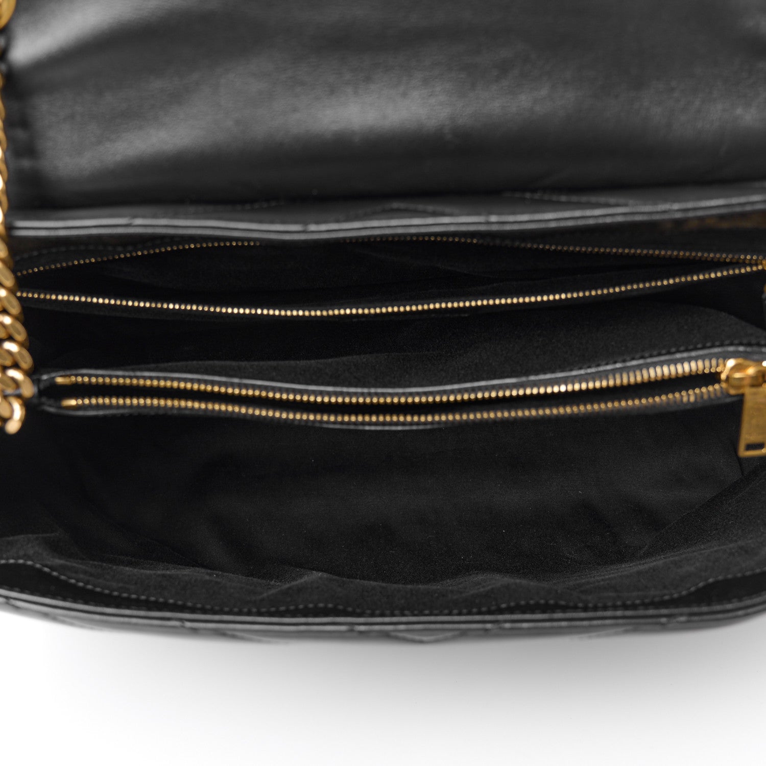 Saint Laurent Calfskin Y Quilted Monogram Large Loulou Chain Satchel Black 5 of 11