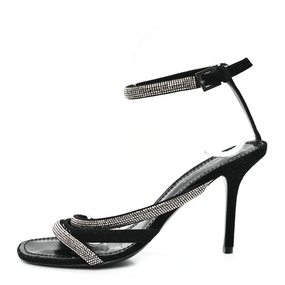 Louis Vuitton Suede Goat Rhinestone Appeal Sandals 36 Black 1 of 12