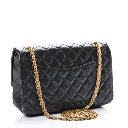 Chanel Glittered Aged Calfskin Quilted 2.55 Reissue 225 Flap Blue 2 of 11