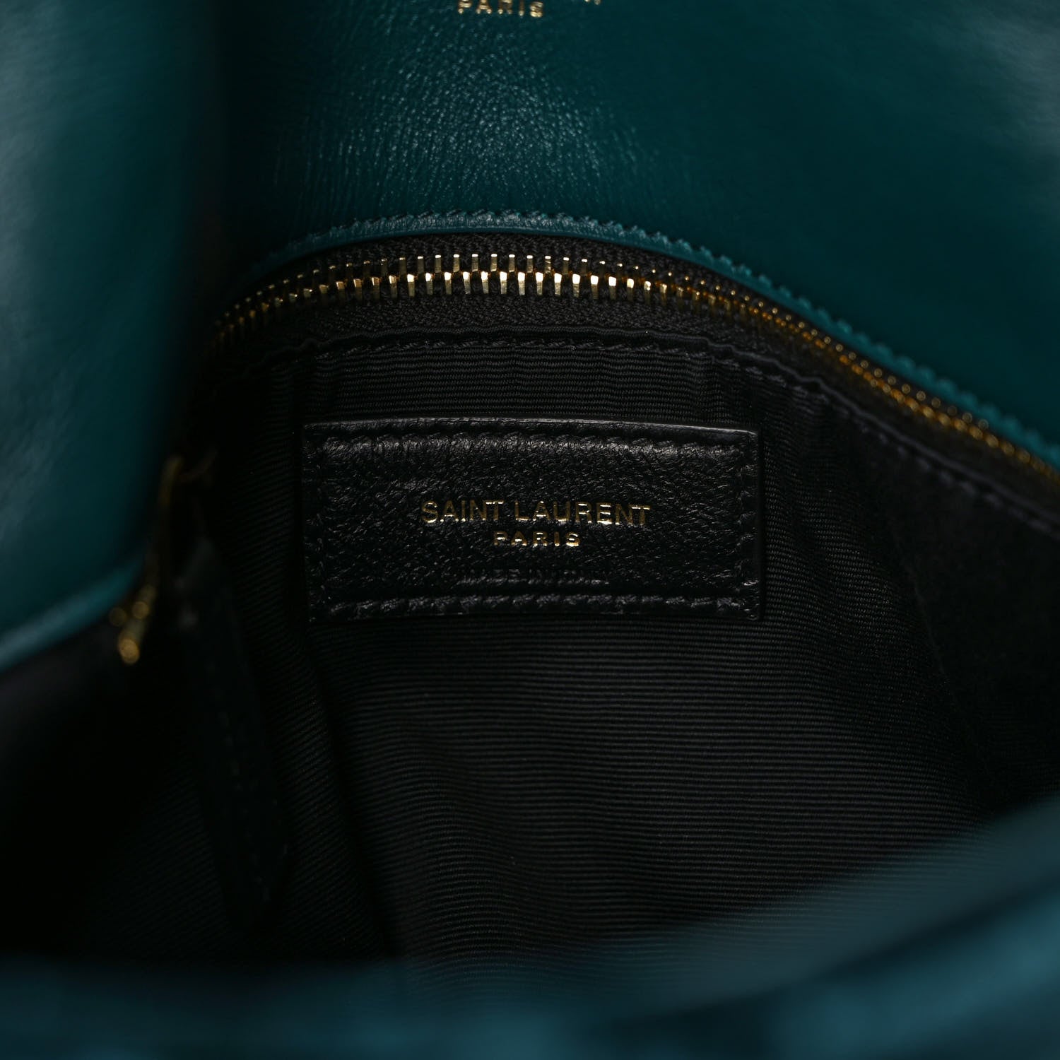 Saint Laurent Crushed Velvet Quilted Small Loulou Puffer Monogram Chain Satchel Emerald 6 of 8