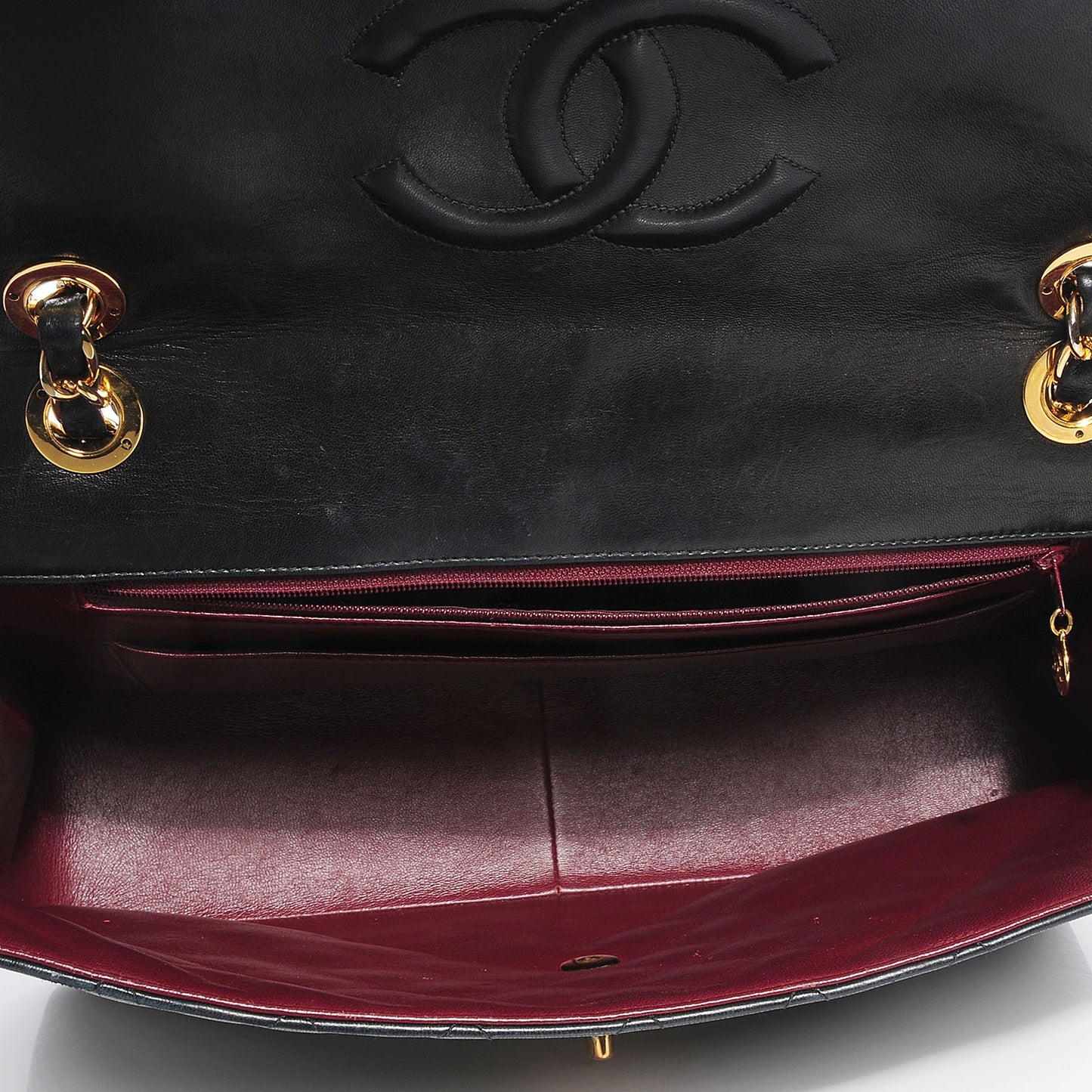 Lambskin Quilted XL Jumbo Flap Black