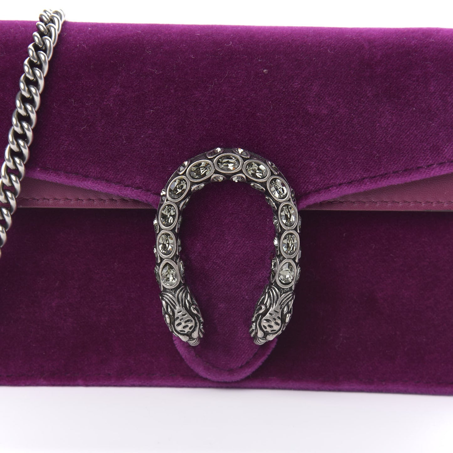 Velvet Super Mini Dionysus Shoulder Bag Fuchsia Violet Cyclamen