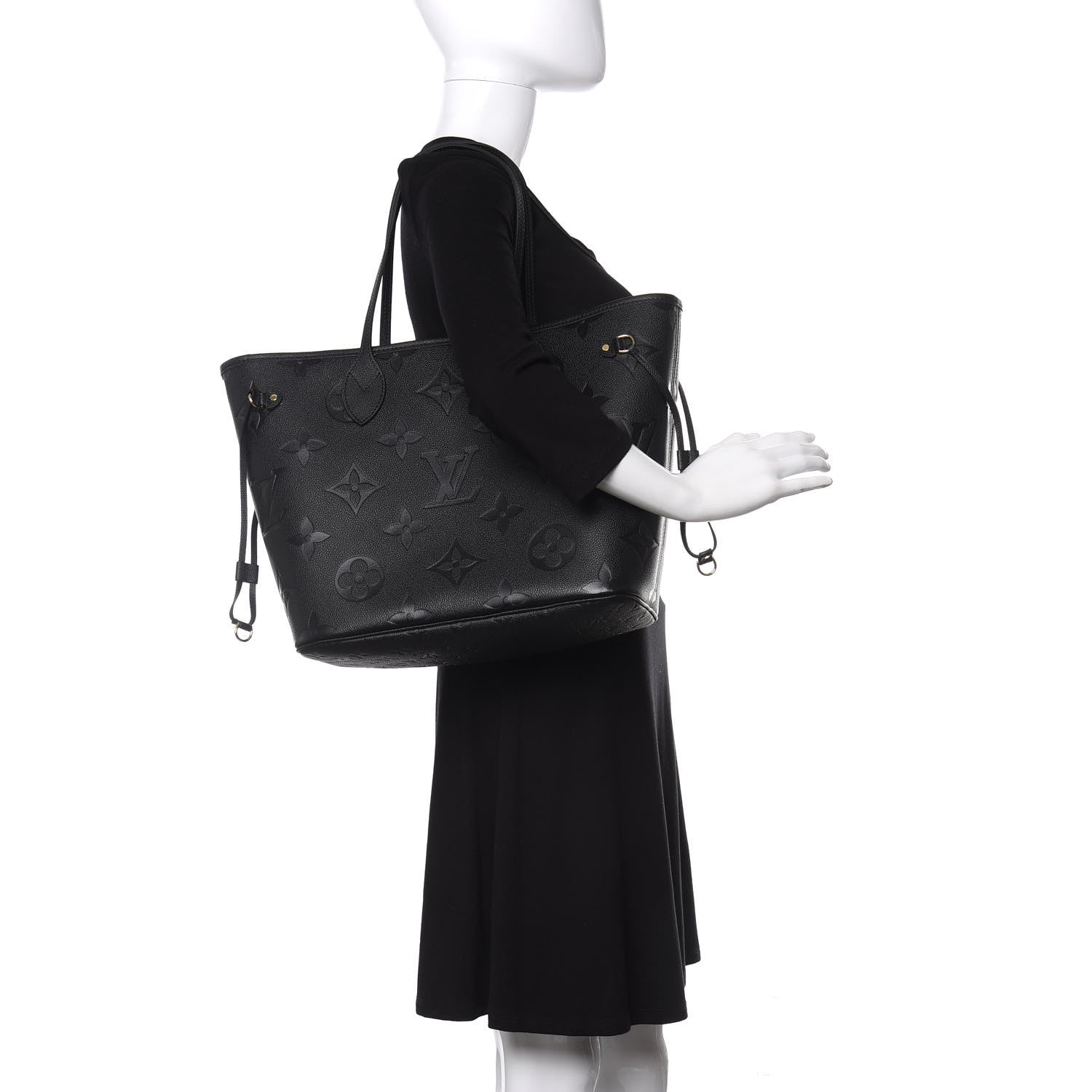 Louis Vuitton Empreinte Monogram Giant Neverfull MM Black 2 of 9