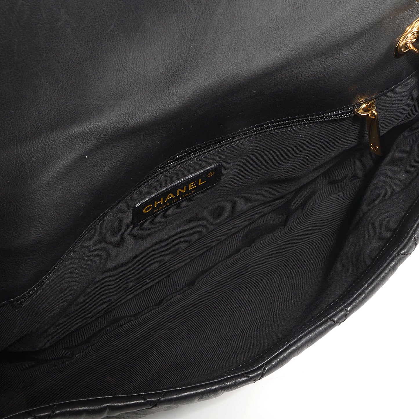 Calfskin Chain Me Medium Flap Black