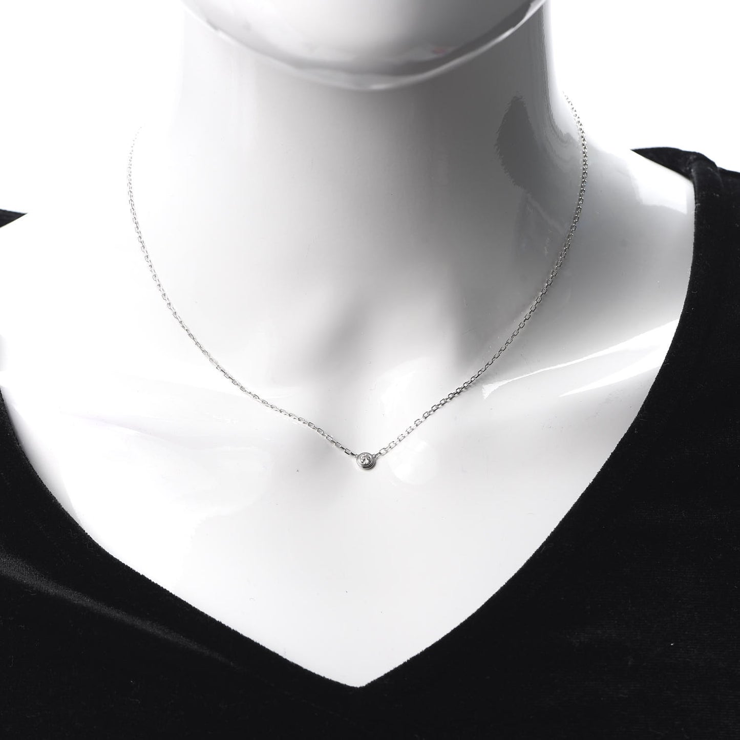 18K White Gold Diamond SM D'Amour Pendant Necklace