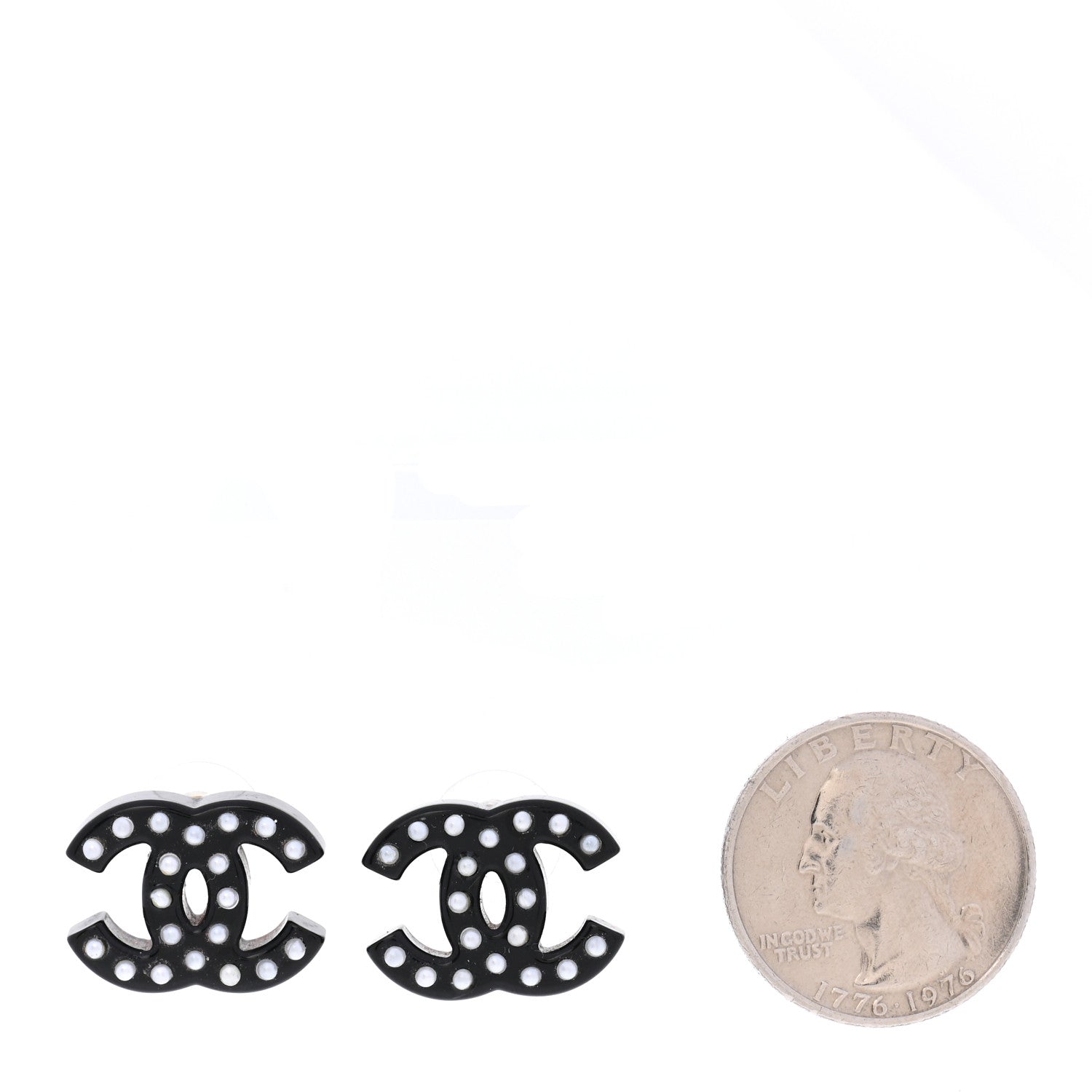 Chanel Crystal Resin CC Earrings Black 2 of 5