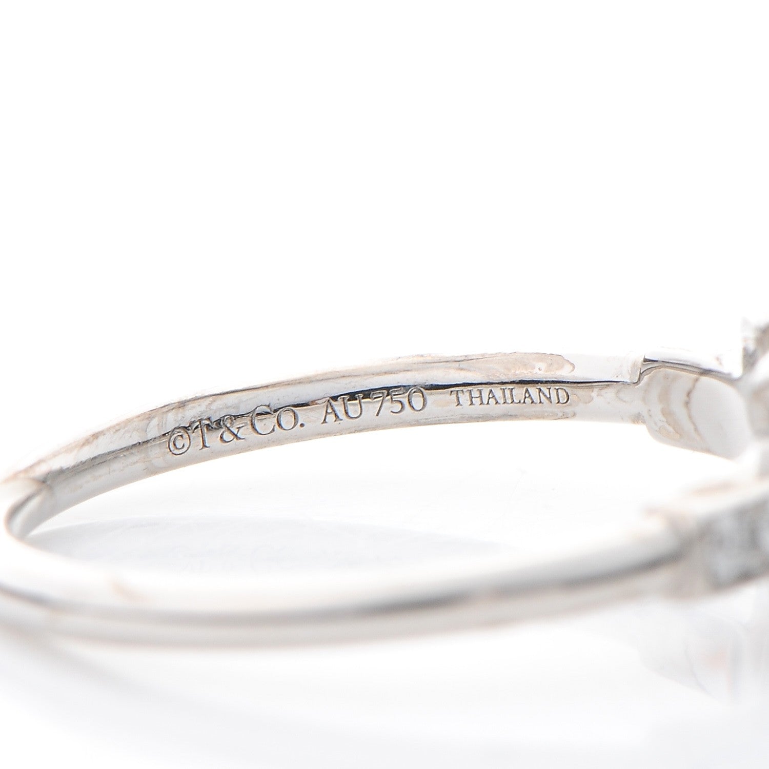 Tiffany 18K White Gold Diamond T Wire Ring 53 6.5 4 of 7