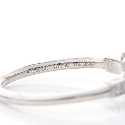 Tiffany 18K White Gold Diamond T Wire Ring 53 6.5 4 of 7