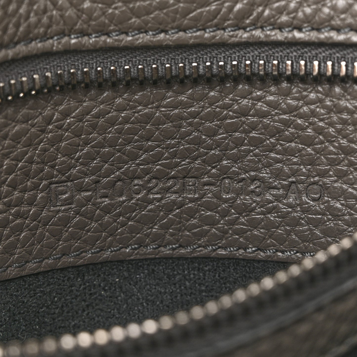 Pebbled Calfskin Alix Zip + Padlock Crossbody Grey