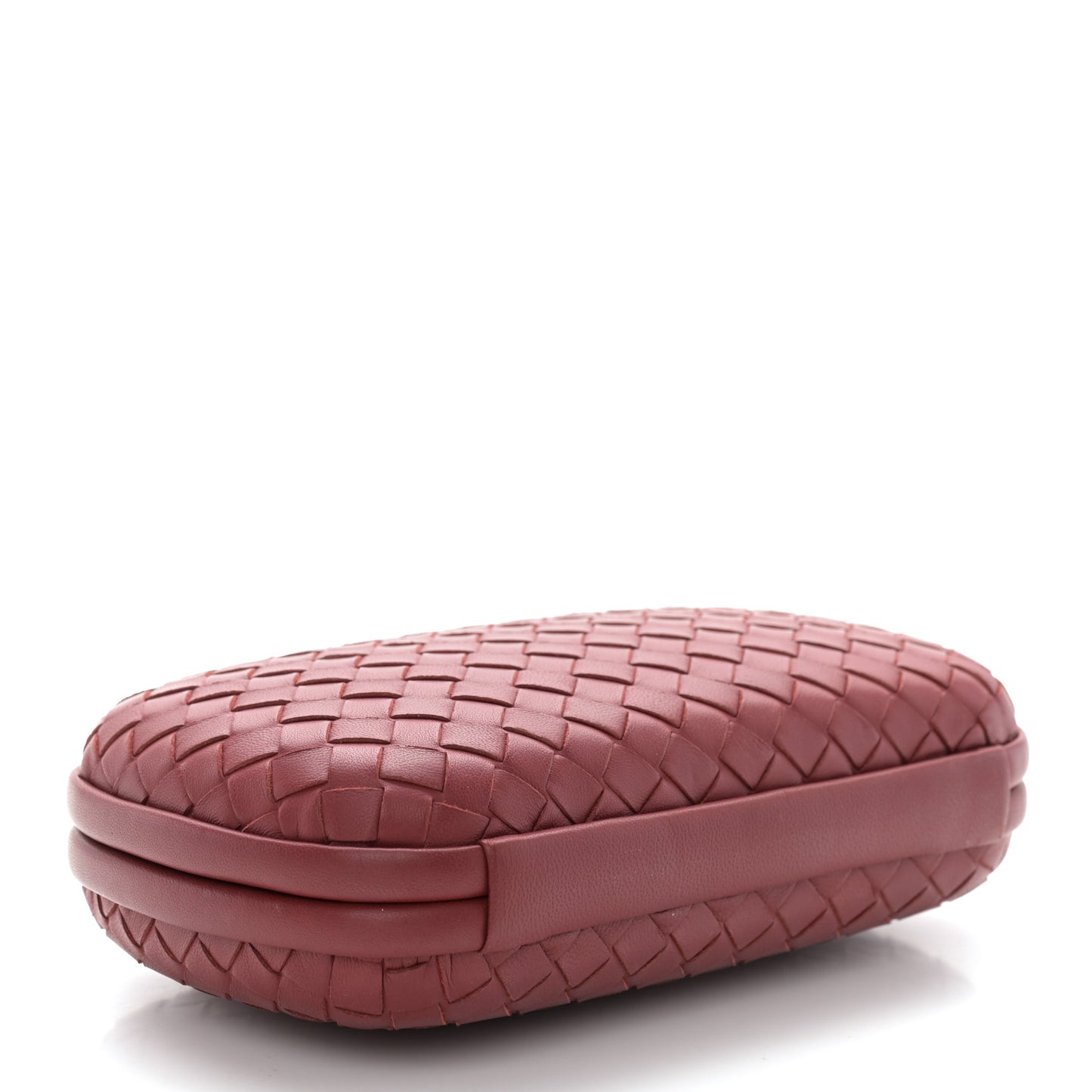 Nappa Intrecciato Chain Knot Clutch China Red