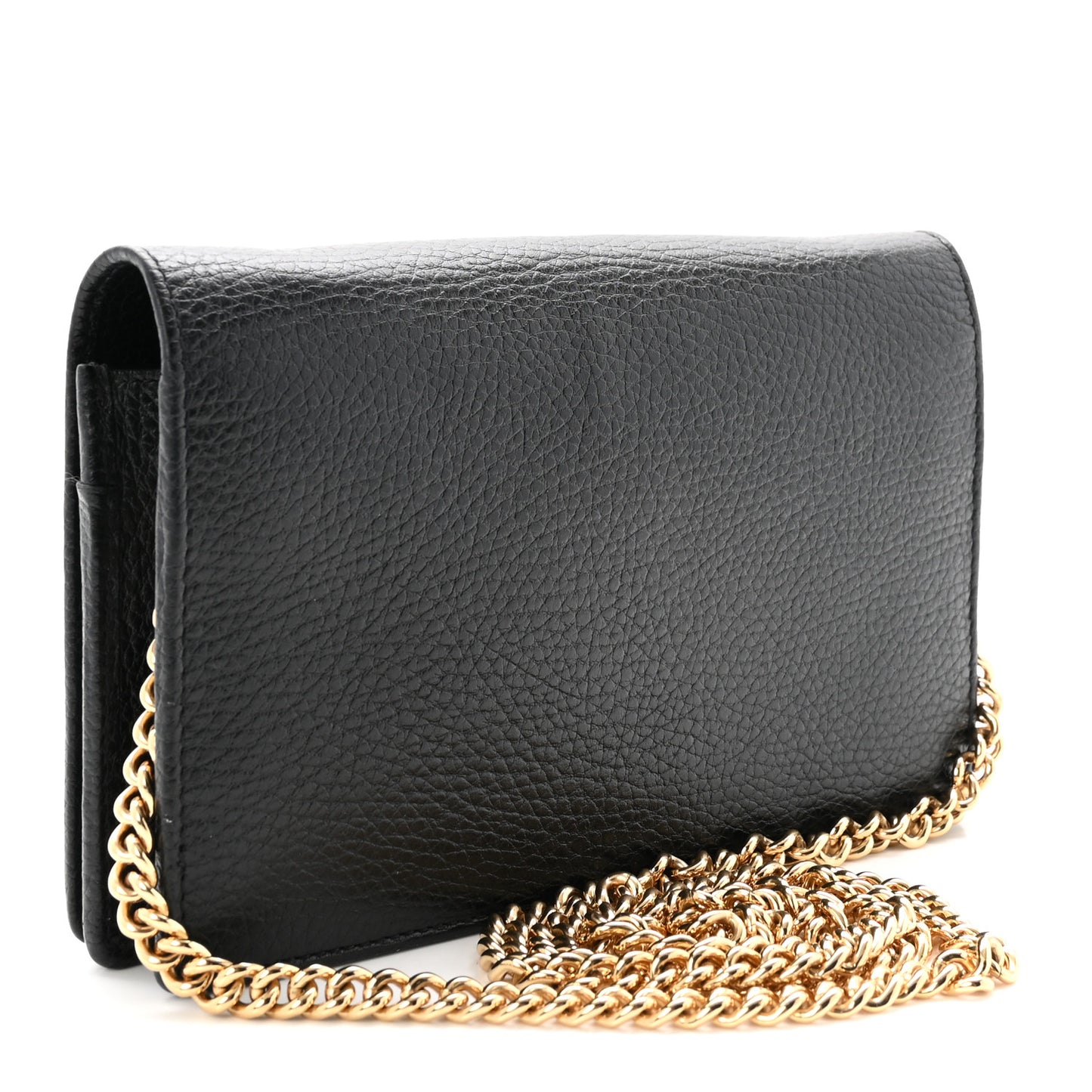 Calfskin Mini GG Marmont Chain Wallet Black