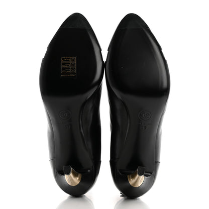Chanel Patent Lambskin CC Cap Toe Ankle Booties 39 Black 5 of 9
