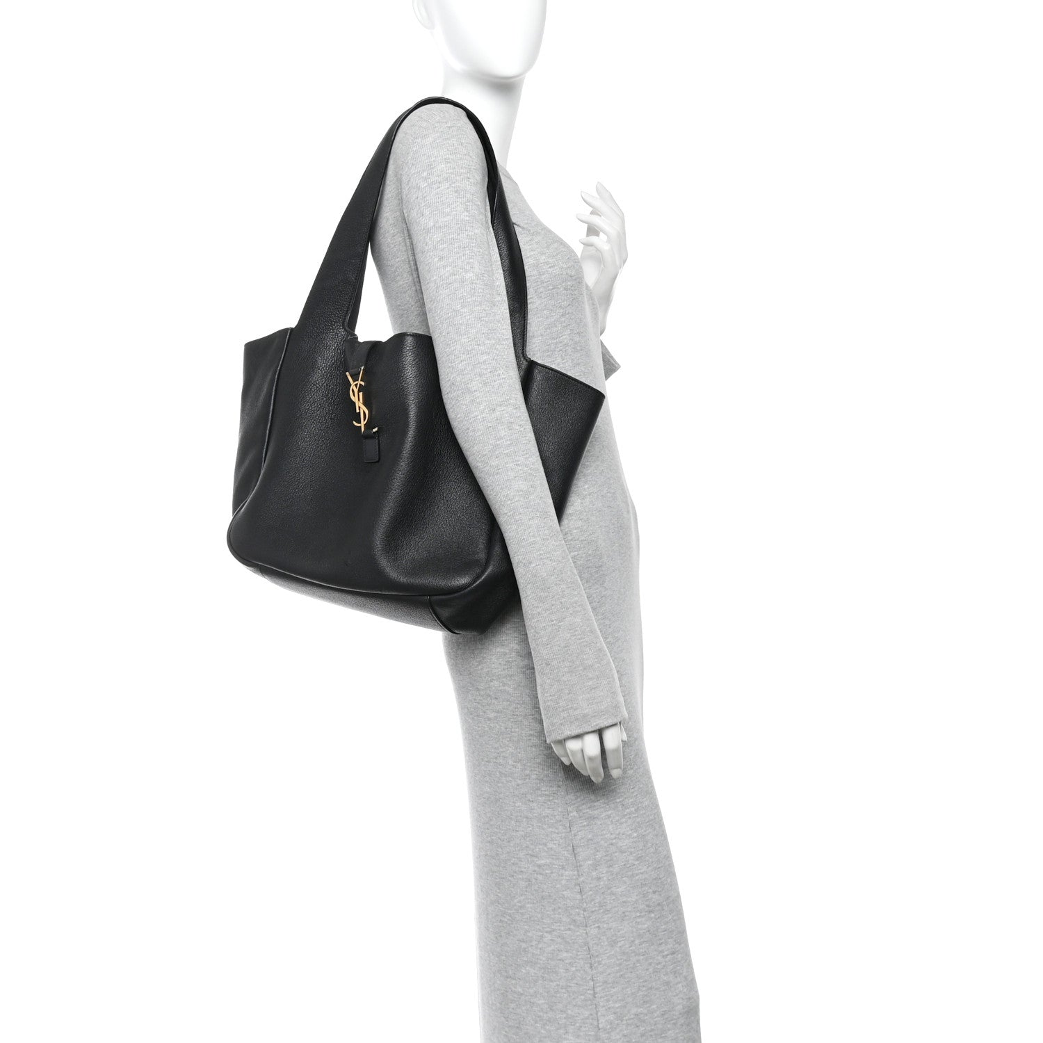 Saint Laurent Grained Deerskin Bea Tote Black 2 of 11
