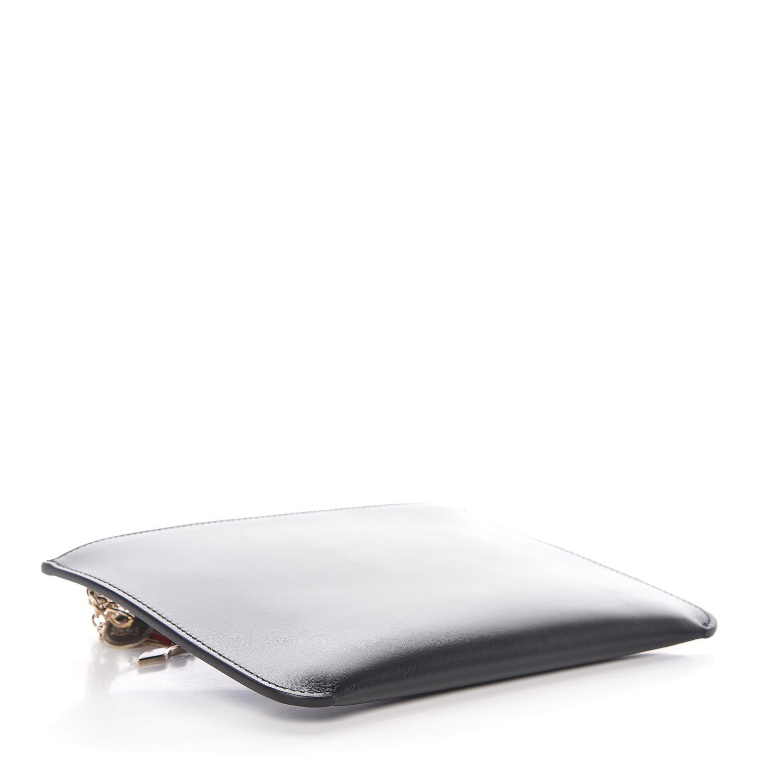 Christian Louboutin Calfskin Loubicute Charms Clutch Black 4 of 9
